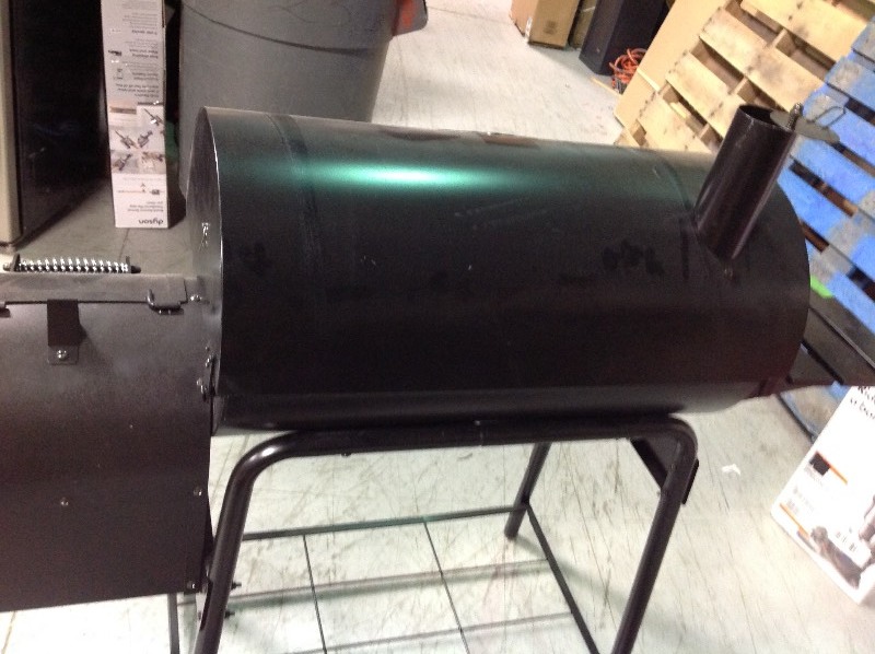 lot 109 image: River Grille 29 in. Barrel Charcoal GrillSmoker in Black in good conditions