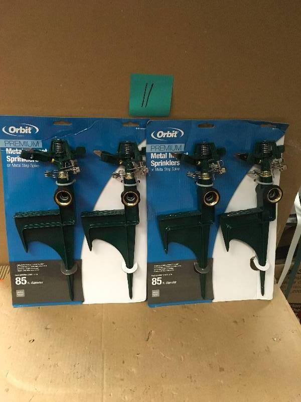 lot 11 image: Orbit Zinc Green Partial-Circle and Full-Circle Sprinkler Head (2-Pack) in good condition
