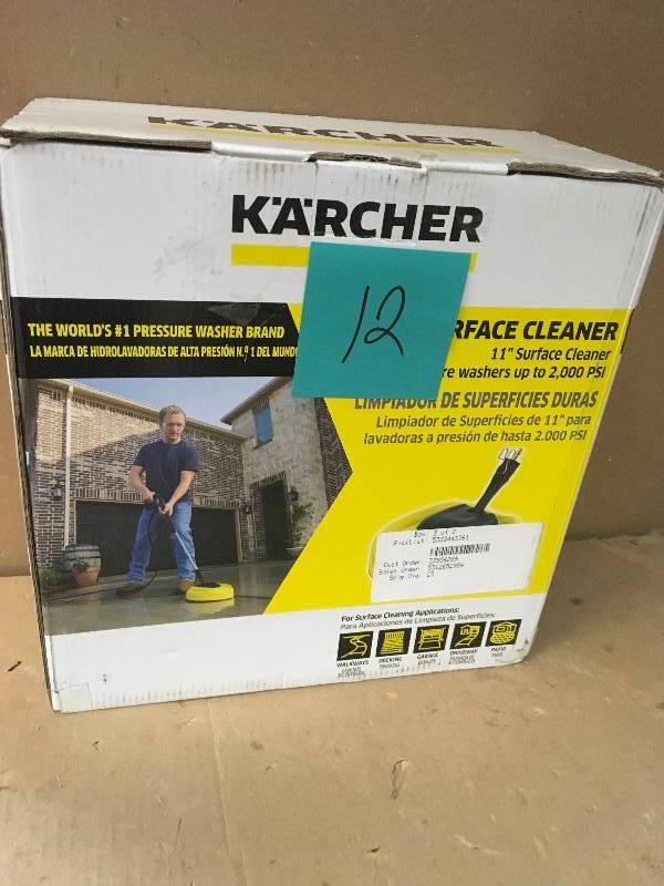 lot 12 image: Karcher 2000 PSI 11 in. Surface Cleaner for Electric Pressure Washers in good condition