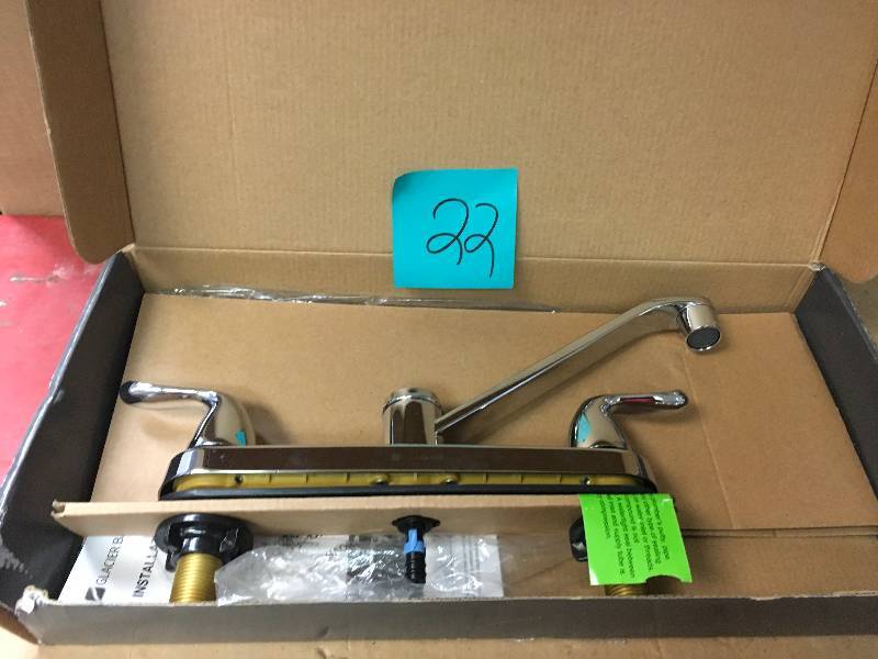 lot 22 image: Glacier Bay Constructor 2-Handle Standard Kitchen Faucet with Side Sprayer in Chrome