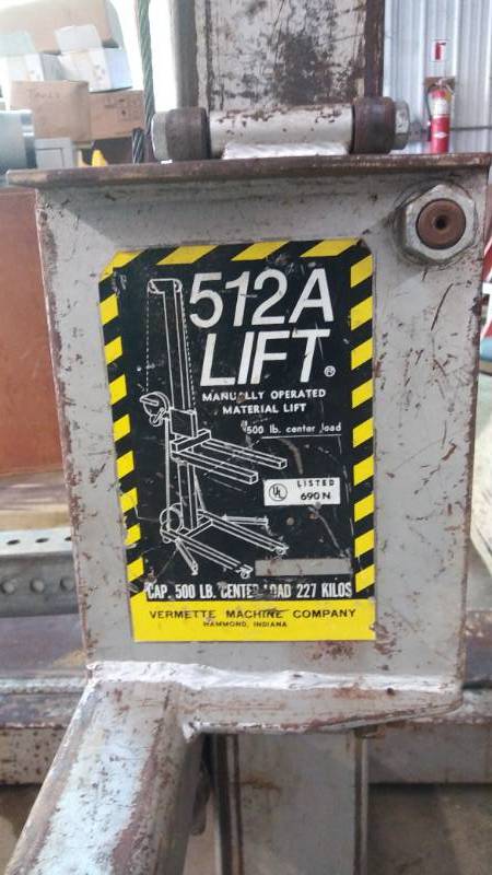 512A Lift with 500 lb. Capacity