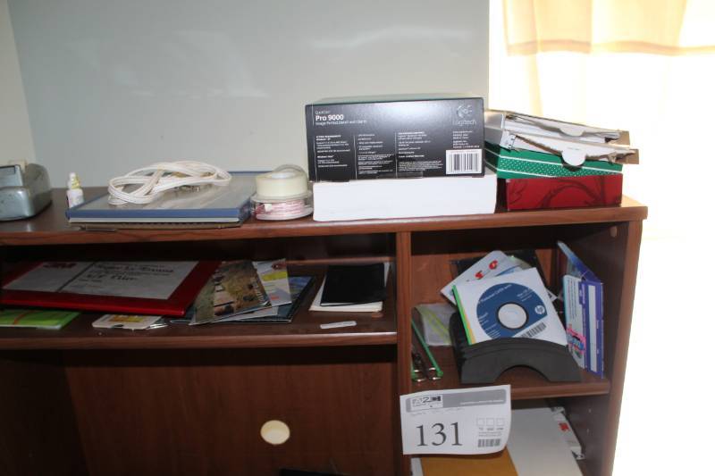 lot 131 image: CDs, Jewel Cases, QuickCam Pro 9000 Web Cam, Pendaflex Folder