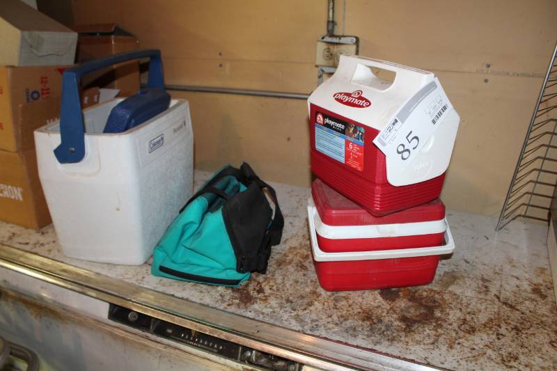 lot 85 image: Lot of (4) Coleman, Playmate, Fridge Pak Personal Coolers
