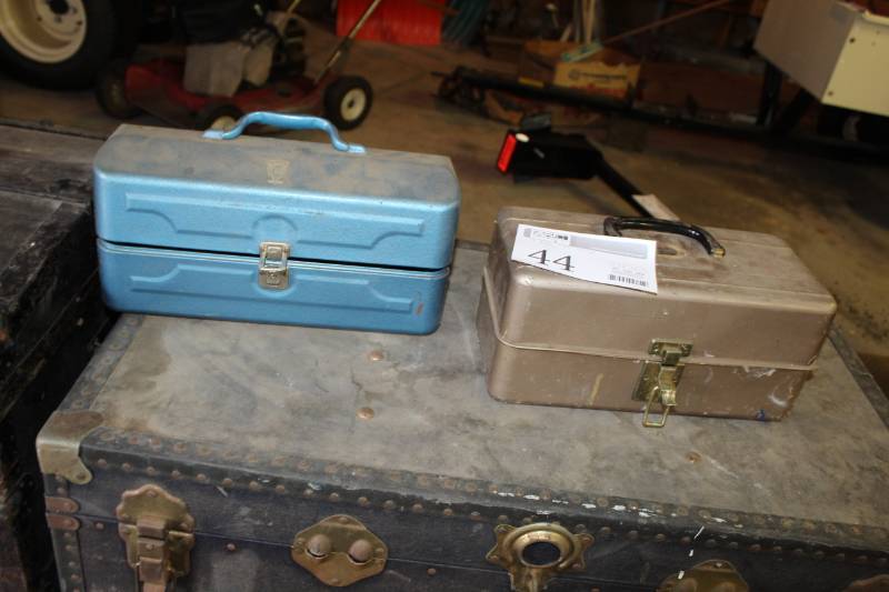 lot 44 image: Lot of (2) Metal Tool Boxes