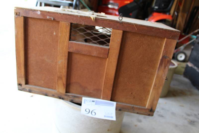 lot 96 image: Old Wood Animal Cage
