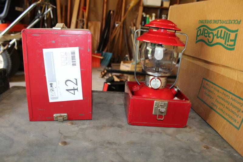 lot 42 image: Coleman Camp Lantern with Smith-Victor Metal Case
