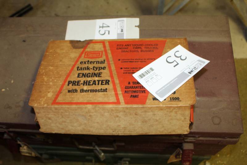 lot 35 image: Sears External Tank-Type Engine Pre-Heater with Thermostat