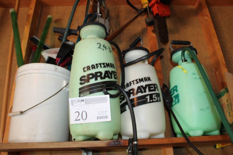 lot 20 image: Pressure Sprayers, Sprinkler Spray Wands, Hedger, Electric Chain Saw