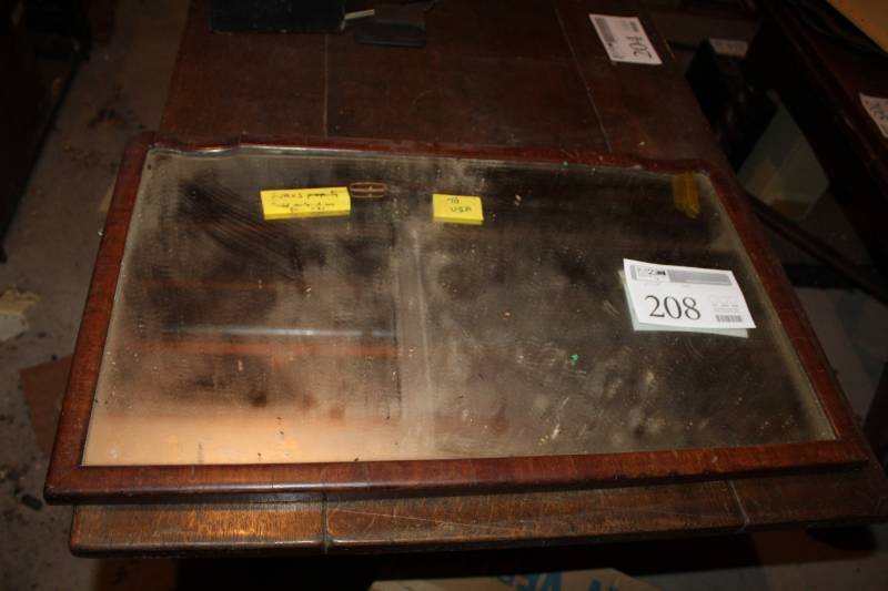 lot 208 image: Wood Framed Wall Mirror