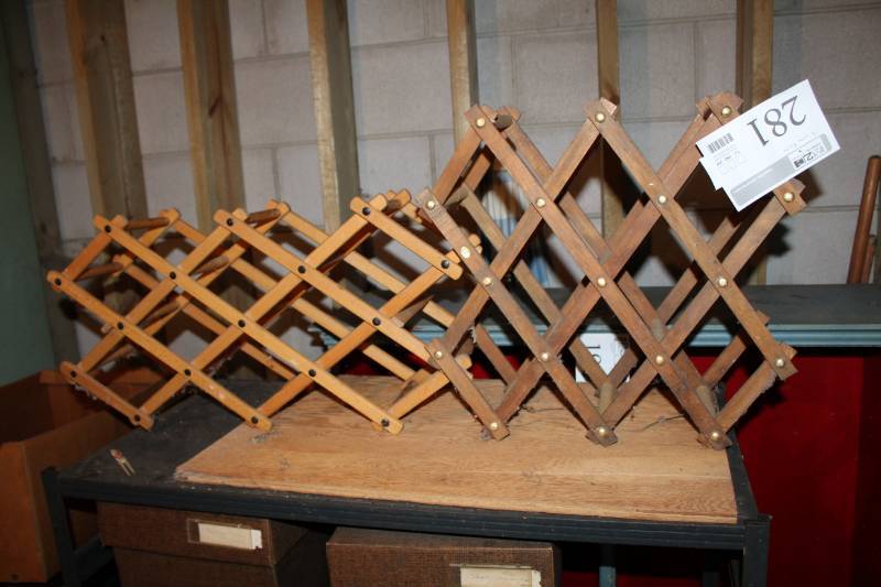 lot 281 image: Lot of (2) Wood Wine Racks