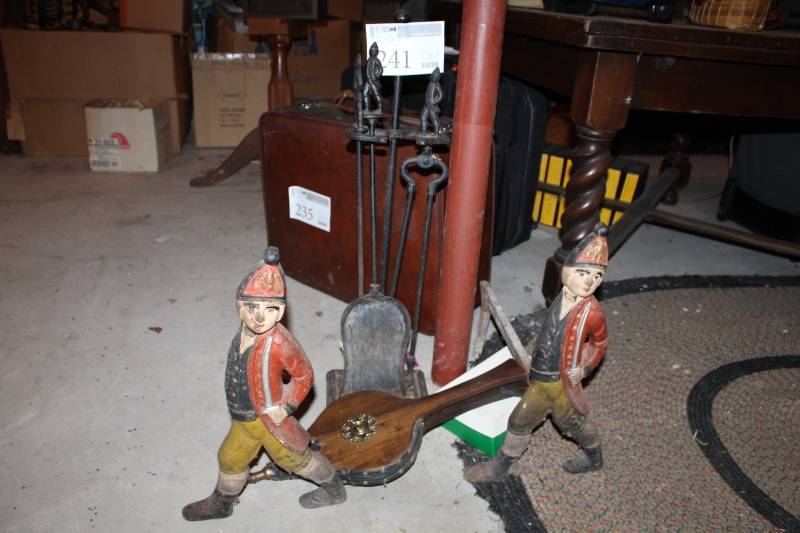 lot 241 image: Fireplace Set with Clown Stand