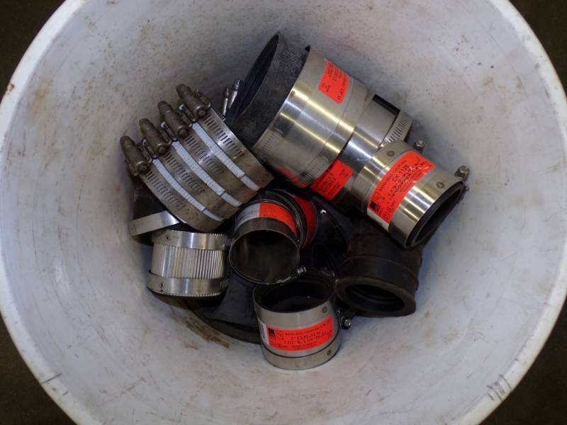 lot 134 image: Pail of Compression Plumbing Fittings