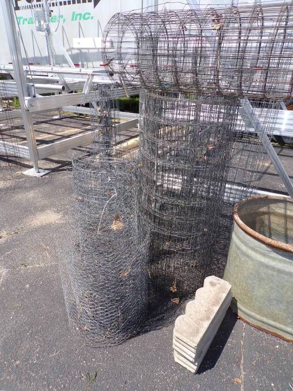 lot 202 image: Rolls of Mesh Wire and Chicken wire