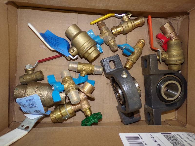 lot 217 image: Box of Plumbing Supplies