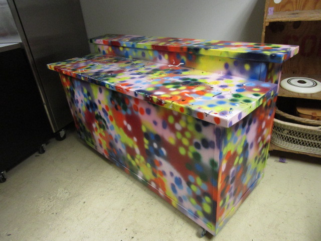 COLORFUL WORK COUNTER WITH STORAGE