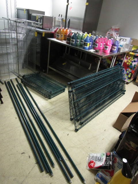 GREEN, METRO STYLE SHELVING UNITS
