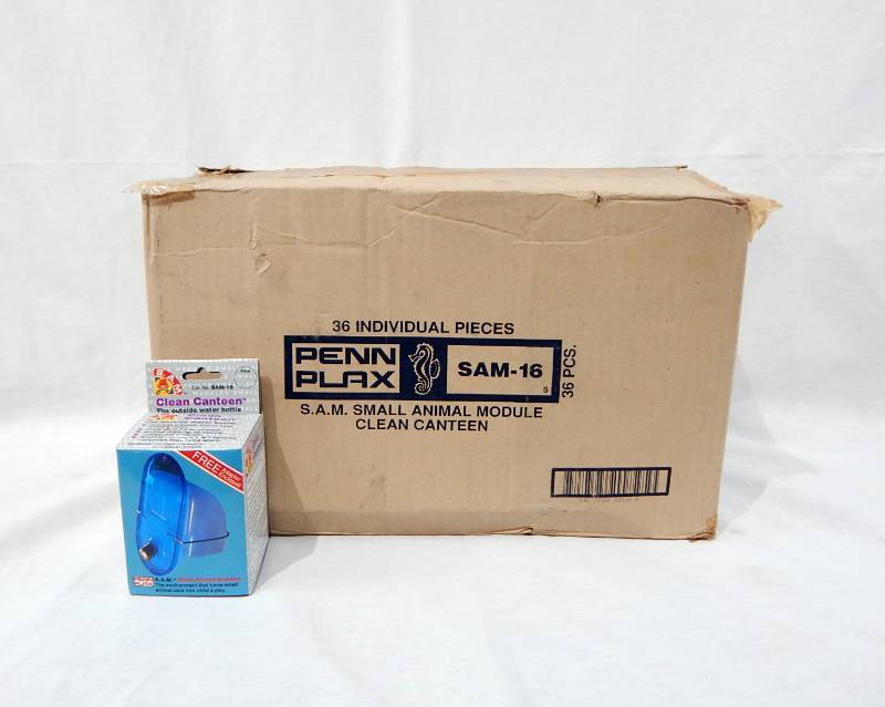 lot 4 image: Case of New Vintage Penn Plax Small Animal Module Clean Canteen Water Bottles