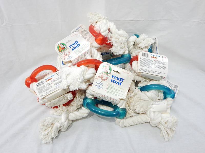lot 16 image: Lot of New Vintage Penn Plax Rruff Jelly Pull Rope Toys for Dogs