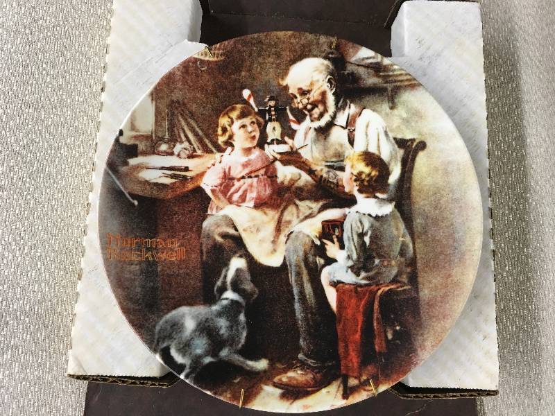 lot 213 image: Norman Rockwell  The Toy Maker China Plate