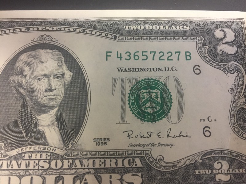 3 - Crisp Sequentially Numbered $2.00 Bills
