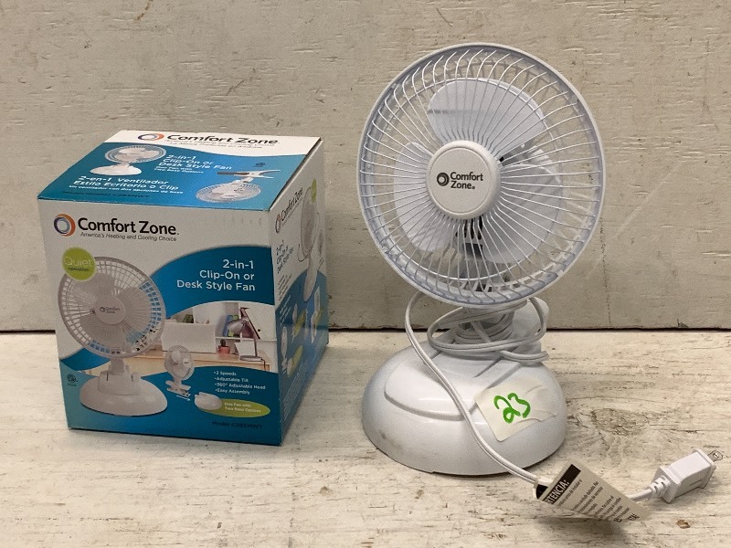 lot 23 image: (2) Comfort Zone 2-In-1 Desk Style Fans