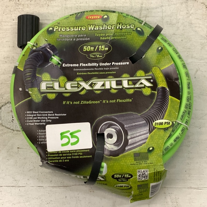 lot 55 image: New FlexZilla 516 x 50ft Pressure Washer Hose