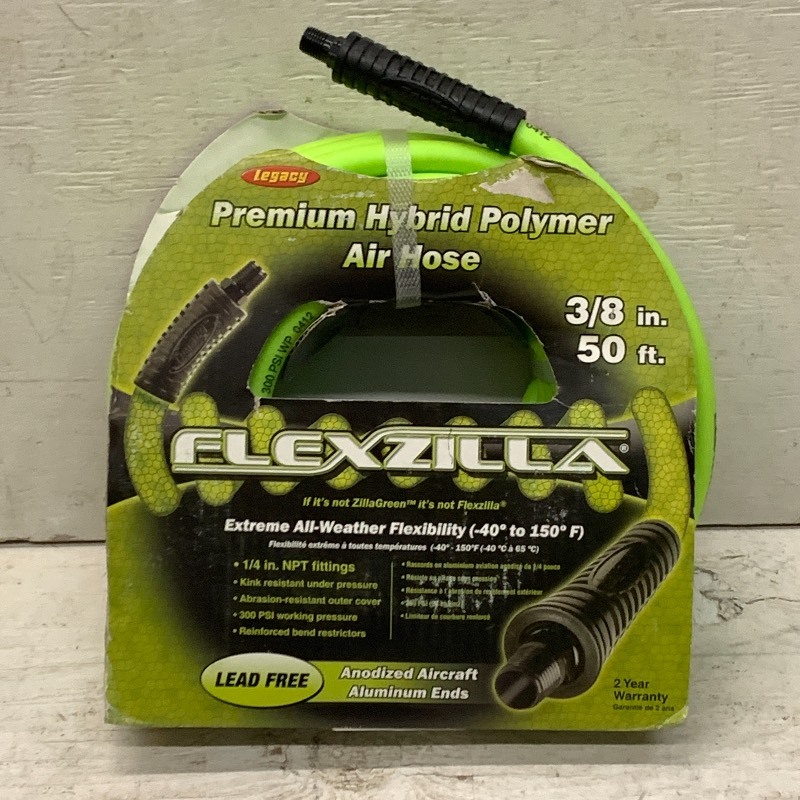 lot 59 image: New FlexZilla 38 x 50ft Premium Hybrid 300PSI Air Hose       14 NPT Fittings