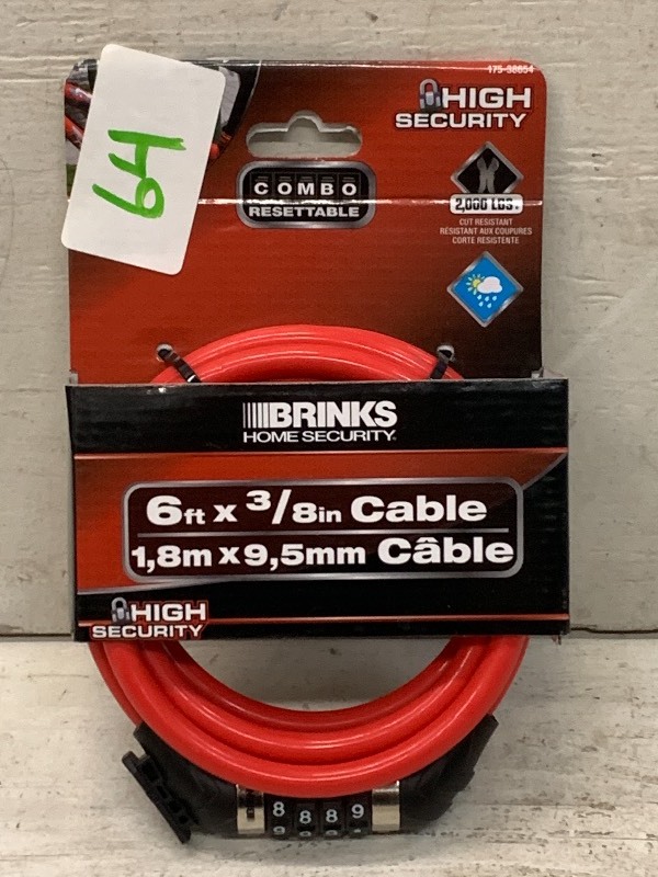lot 64 image: Brinks 6ft Lock Cable