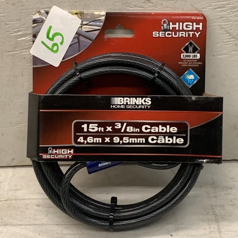 lot 65 image: Brinks 15ft Lock Cable