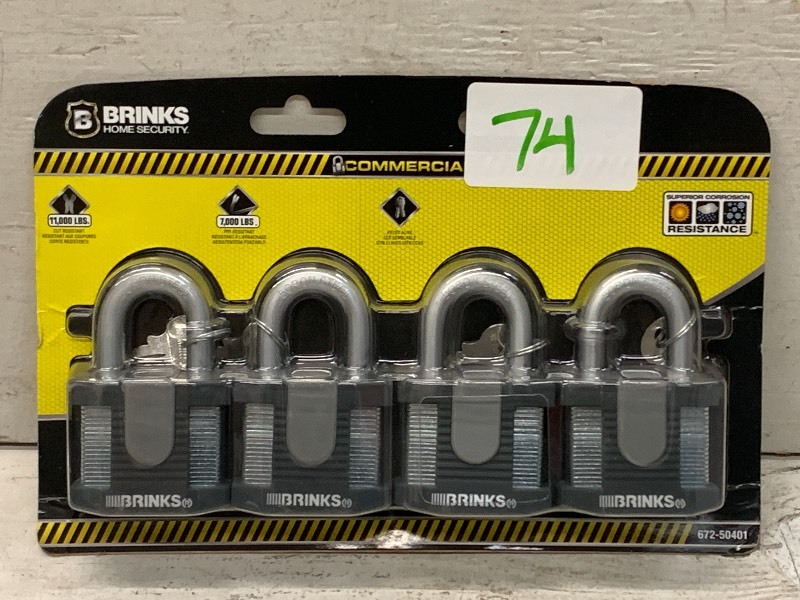 lot 74 image: Brinks 4-Pack Of Padlocks