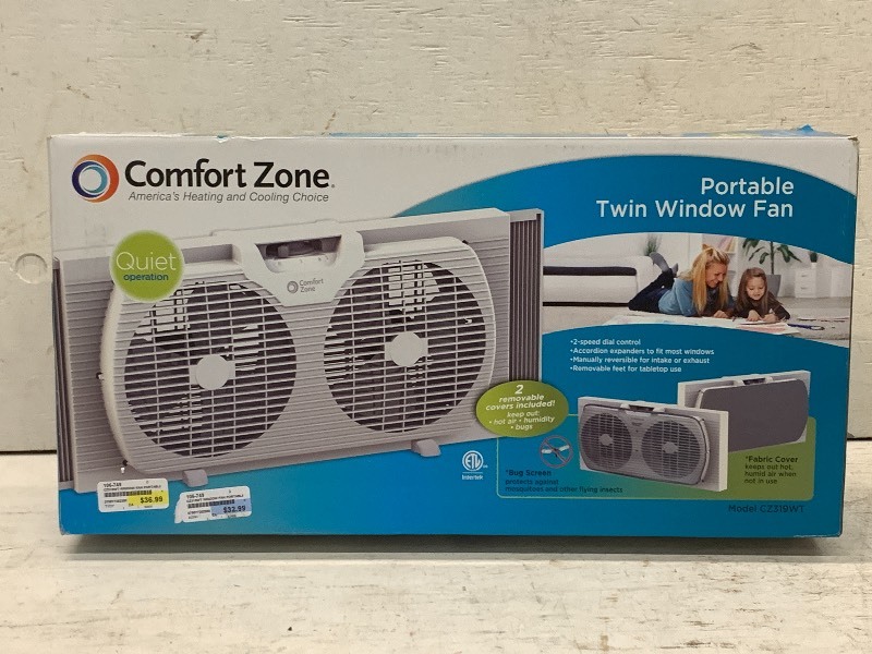 lot 25 image: Comfort Zone Twin Window Fan