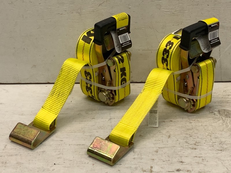 lot 54 image: (2) New 27ft Ratchet Straps      3,333# Working Load Each