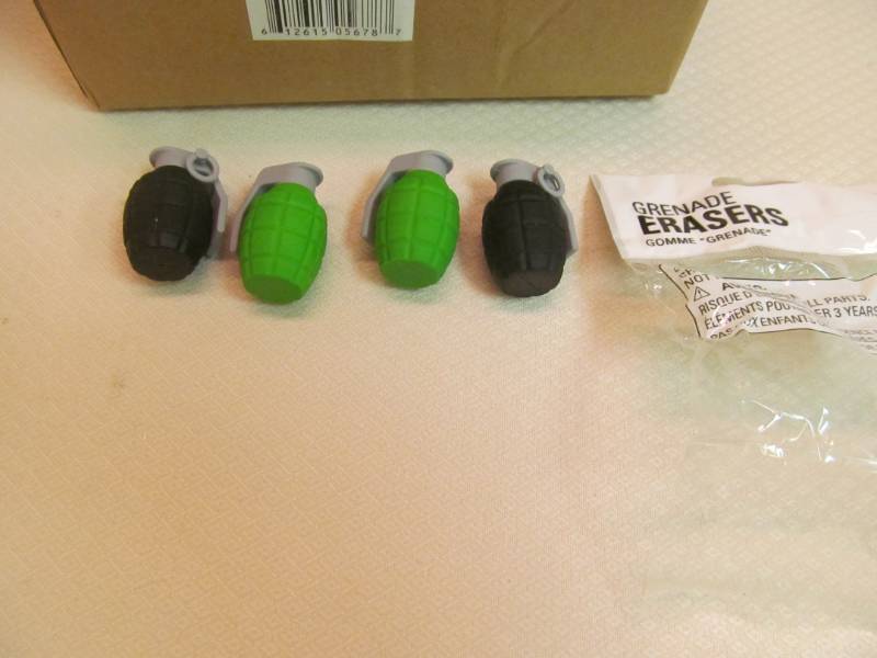 grenade and Gun erasers