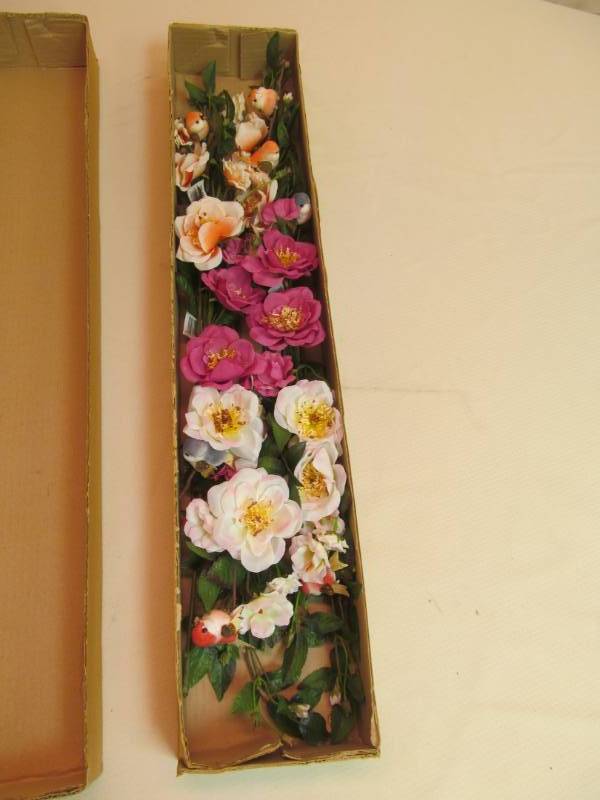 silk stem rose with bird on each