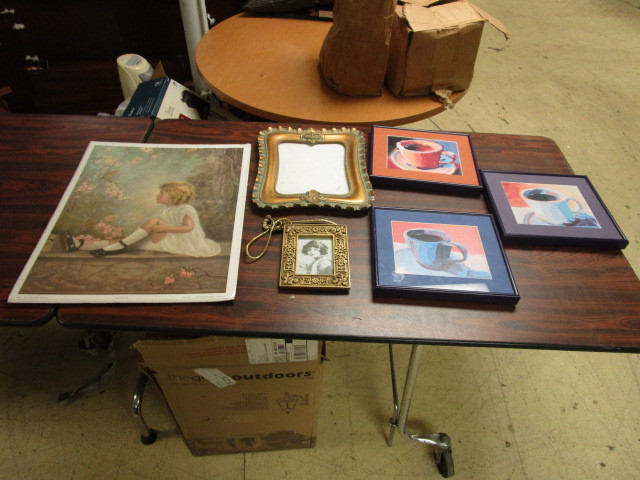 lot 940 image: LITHOGRAPH, COFFEE CUP PAINTINGS AND PICTURE FRAMES