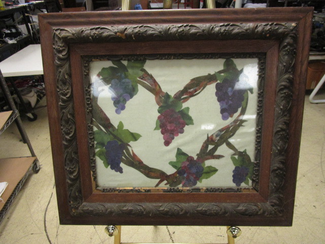 lot 954 image: GRAPES ON A VINE FABRIC ART