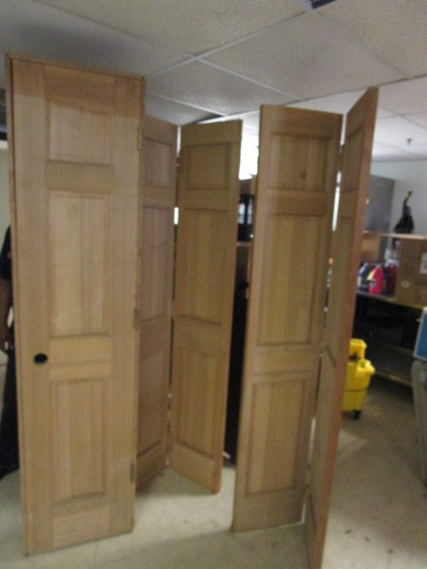 lot 959 image: DOOR WITH FRAME AND TWO FOLDING DOORS