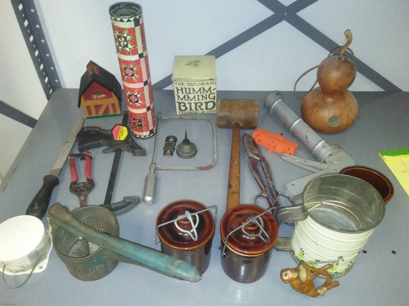 lot 202 image: Tools, kitchen, birdhouses and more.
