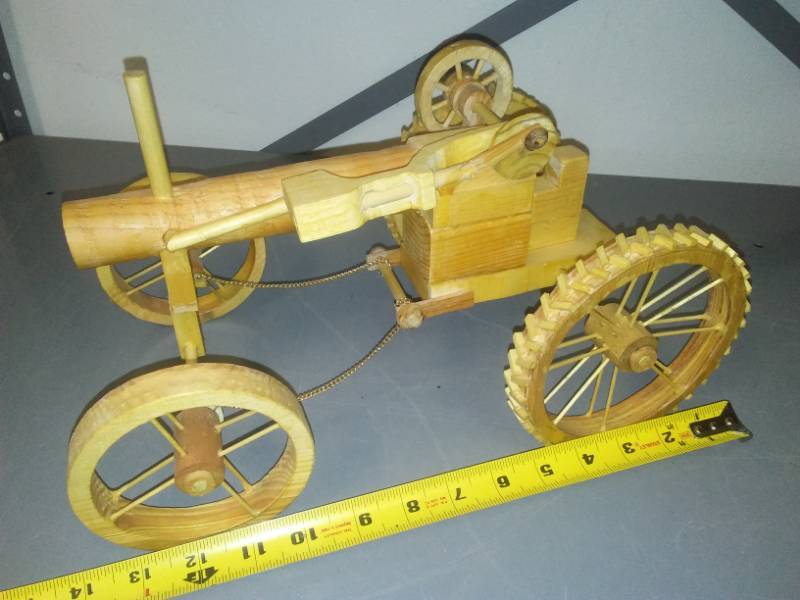 lot 204 image: Handmade wood steam tractor