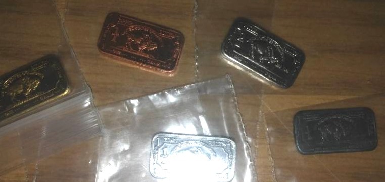 lot 264 image: 5 bison bullion bars,