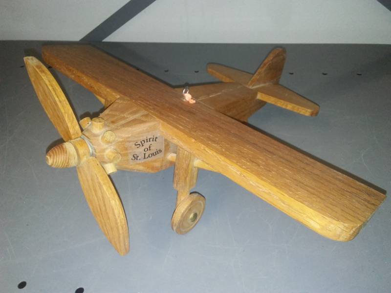 lot 305 image: Handmade wood airplane - Spirit of St Louis