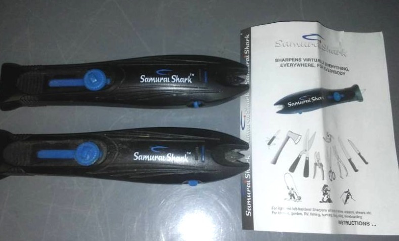 lot 313 image: 2 new samurai Shark blade sharpener.
