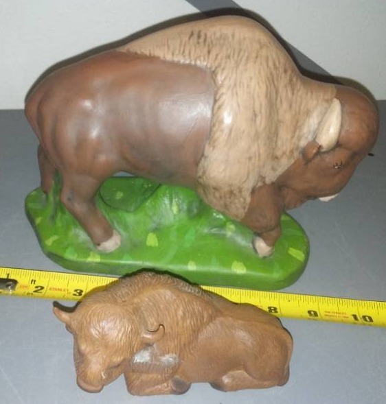 lot 353 image: 2 Bison Figurines  Ceramic