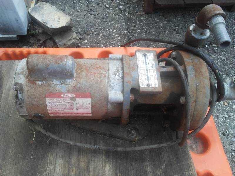 lot 370 image: Electric Motor and Pump, Dayton .75 horsepower