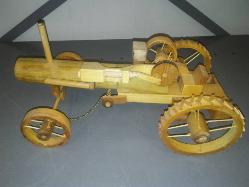 lot 383 image: Hand crafted Steam Tractor Wood,