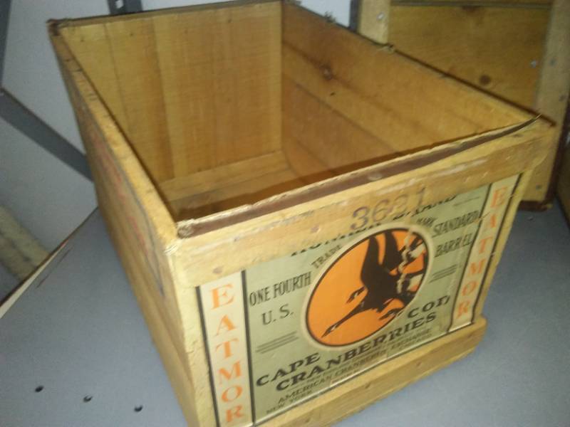 lot 399 image: Cranberry Crate Box Wood Vintage