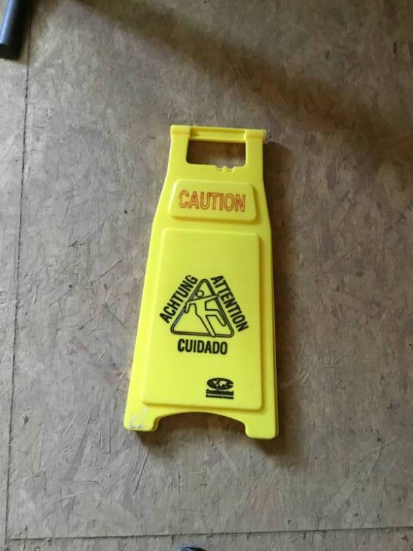 lot 61 image: V style Caution wet floor sign