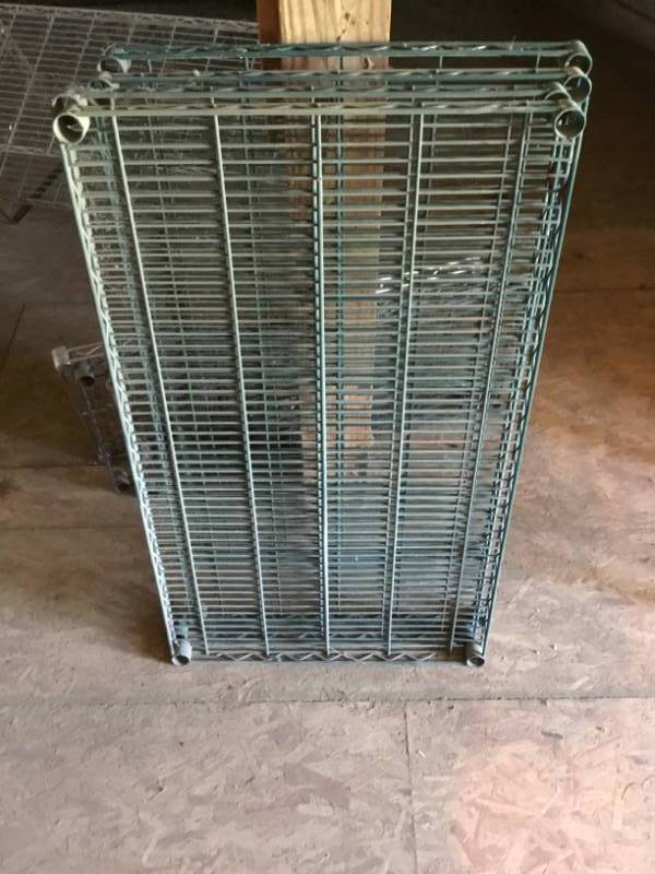 lot 108 image: 4 - 24x42 green wire shelves.