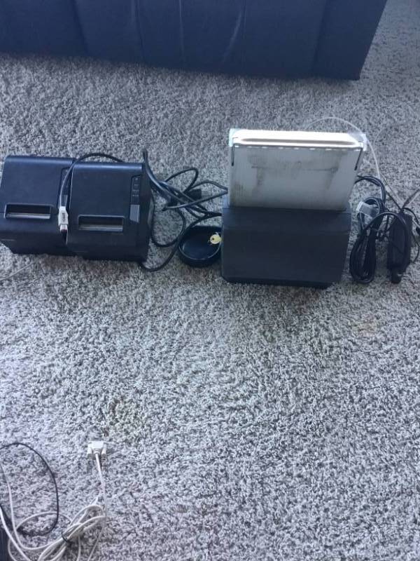 lot 164 image: Telequip Change machine and 2 Epson thermal printers.