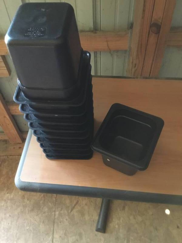 lot 44 image: lot of 10 - 16 Cambro black containers